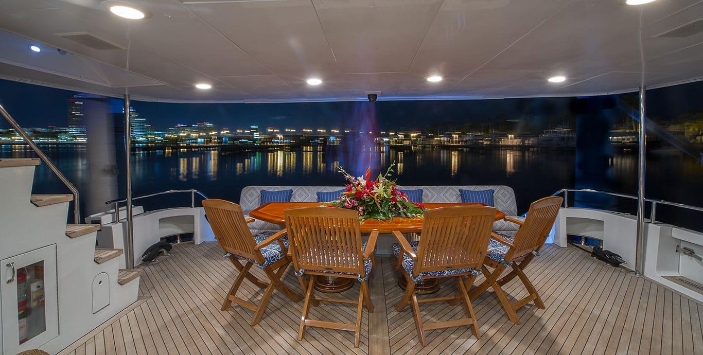 Aboard MEMORY MAKER a 110ft (33.53m) luxury motor yacht , built by HATTERAS in 1997