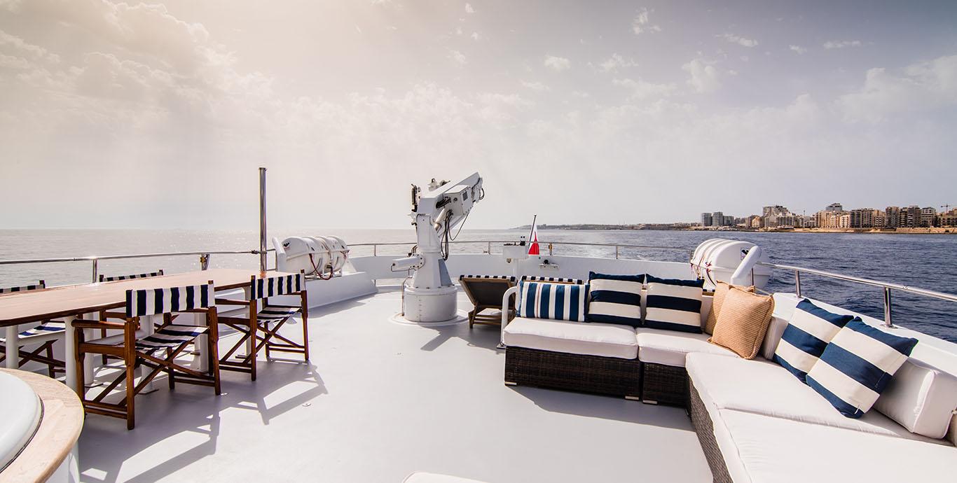 Aboard CRISS C a ft (34m) luxury motor yacht , built by CHRISTENSEN in 1993