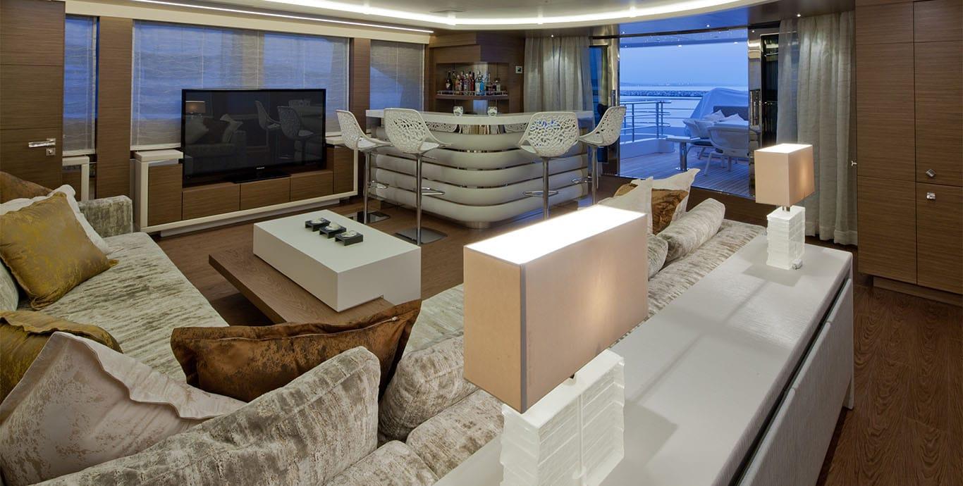 Aboard AZIZA a 134ft (41m) luxury motor yacht , built by ISA in 2013