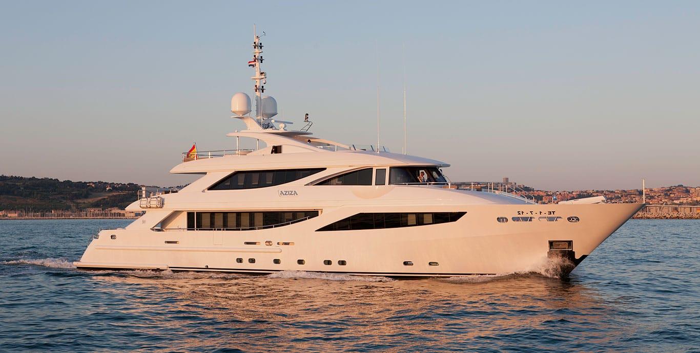 Aboard AZIZA a 134ft (41m) luxury motor yacht , built by ISA in 2013