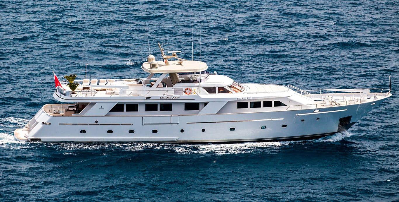Aboard BACHATA QUEEN a 113ft (34.7m) luxury motor yacht , built by CODECASA in 1992