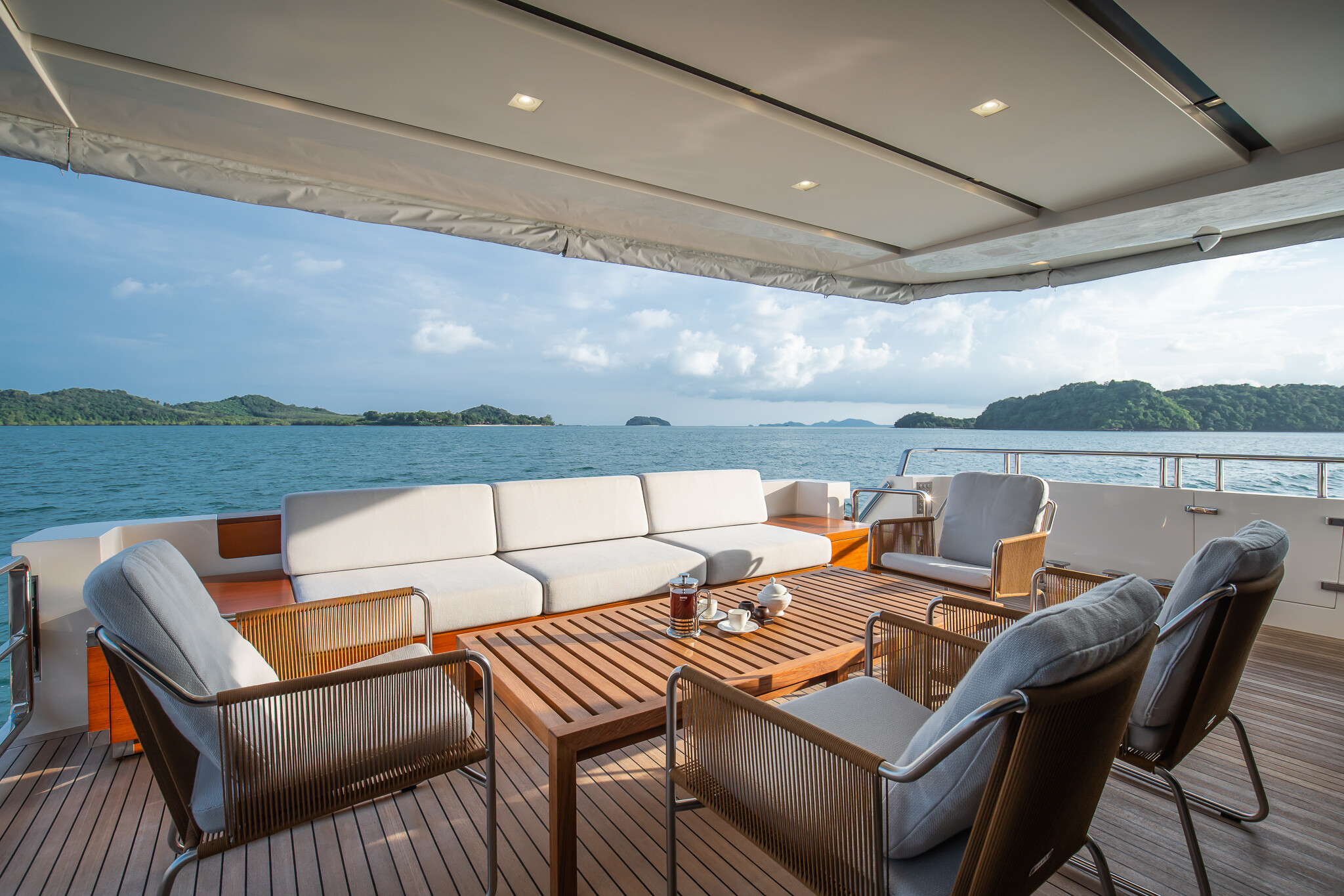 Aboard INDIGO a 101ft (31.07m) luxury motor yacht , built by SANLORENZO in 2012