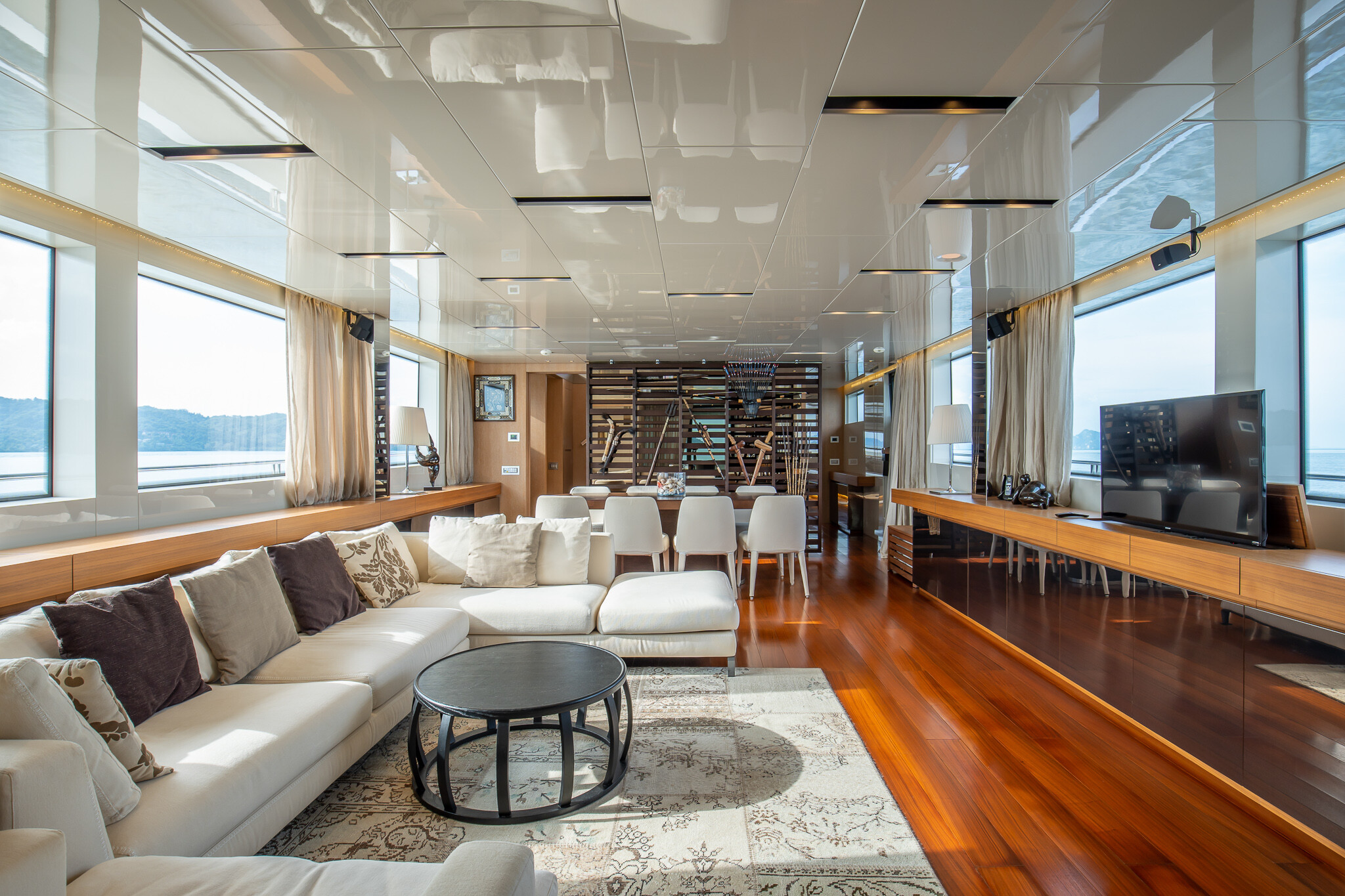 Aboard INDIGO a 101ft (31.07m) luxury motor yacht , built by SANLORENZO in 2012