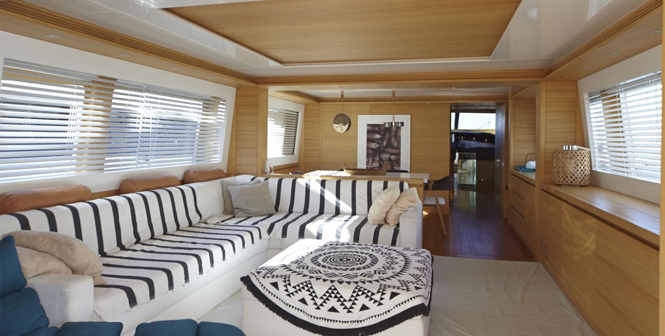 Aboard GULU a 89ft (27.3m) luxury motor yacht , built by MAIORA in 2011
