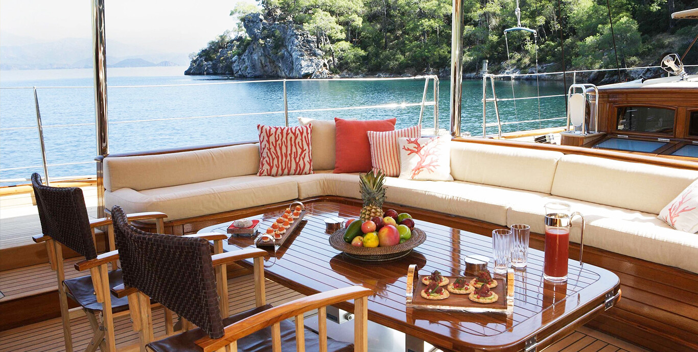Aboard EUGENIA VII a 107ft (32.9m) luxury sailing yacht for Charter available with Fraser Yachts, built by TURQUOISE  in 2009