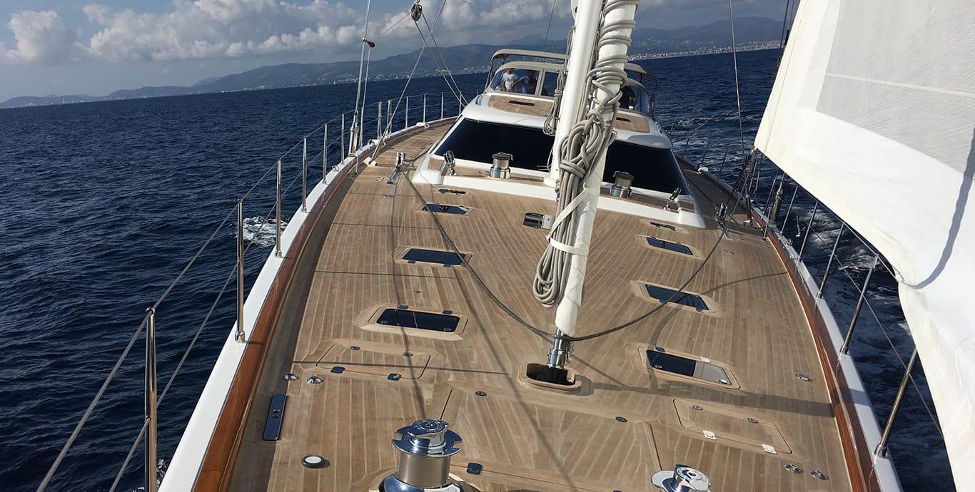 Aboard PAULINE AF SKANOR a 112ft (34.34m) luxury sailing yacht , built by NAUTOR’S SWAN in 2003