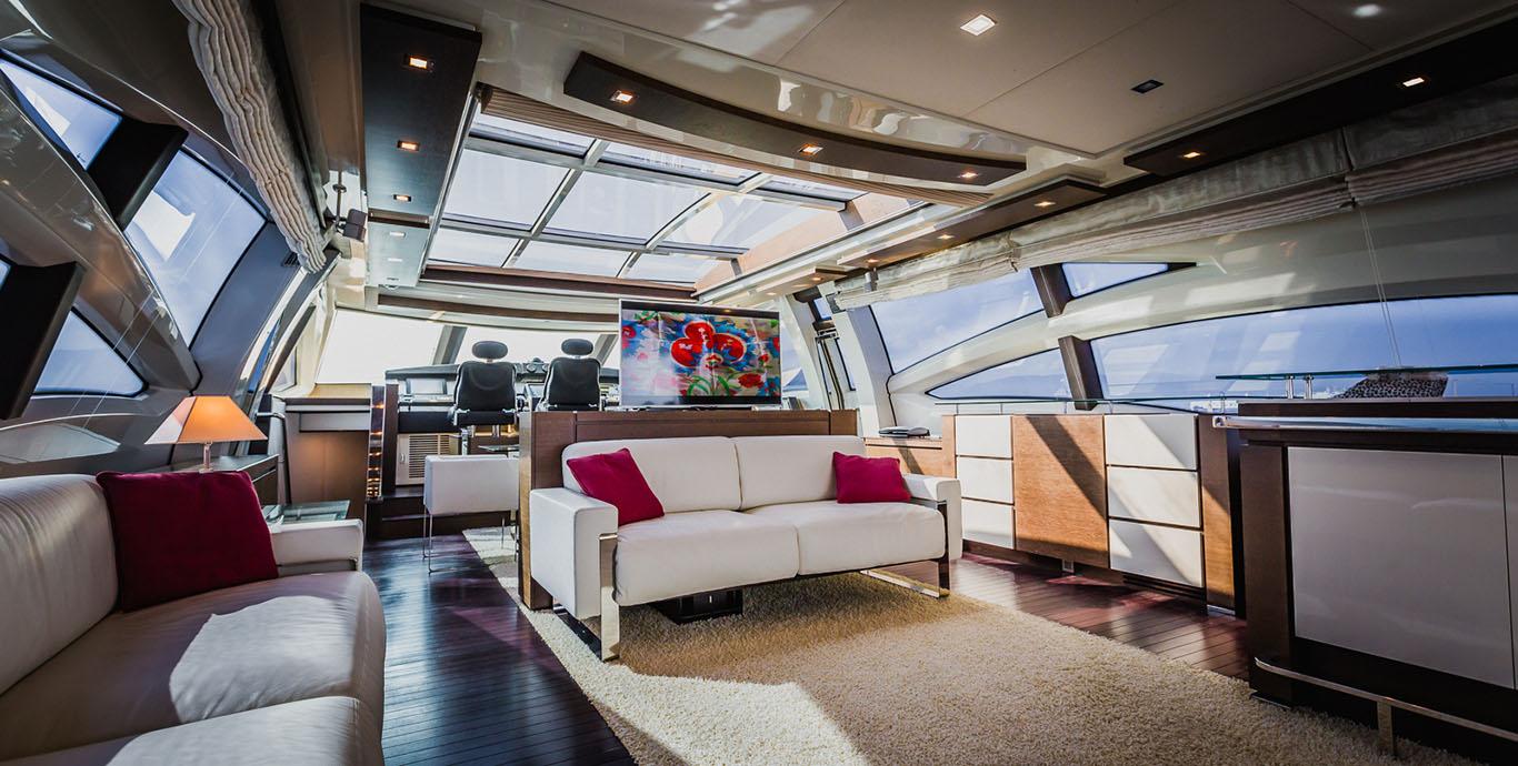 Aboard SHU SHE a 101ft (30.94m) luxury motor yacht , built by AZIMUT in 2009