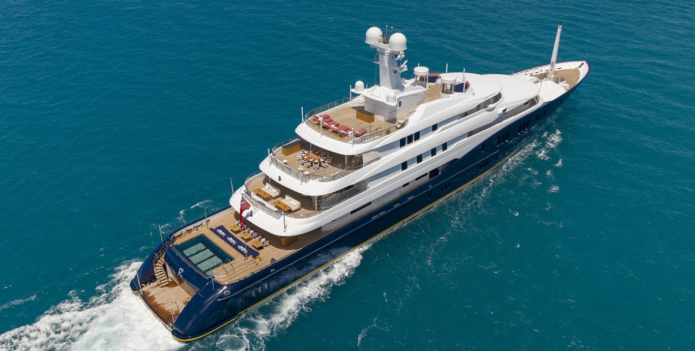 Aboard HBC a 281ft (85.65m) luxury motor yacht , built by ABEKING & RASMUSSEN in 2009
