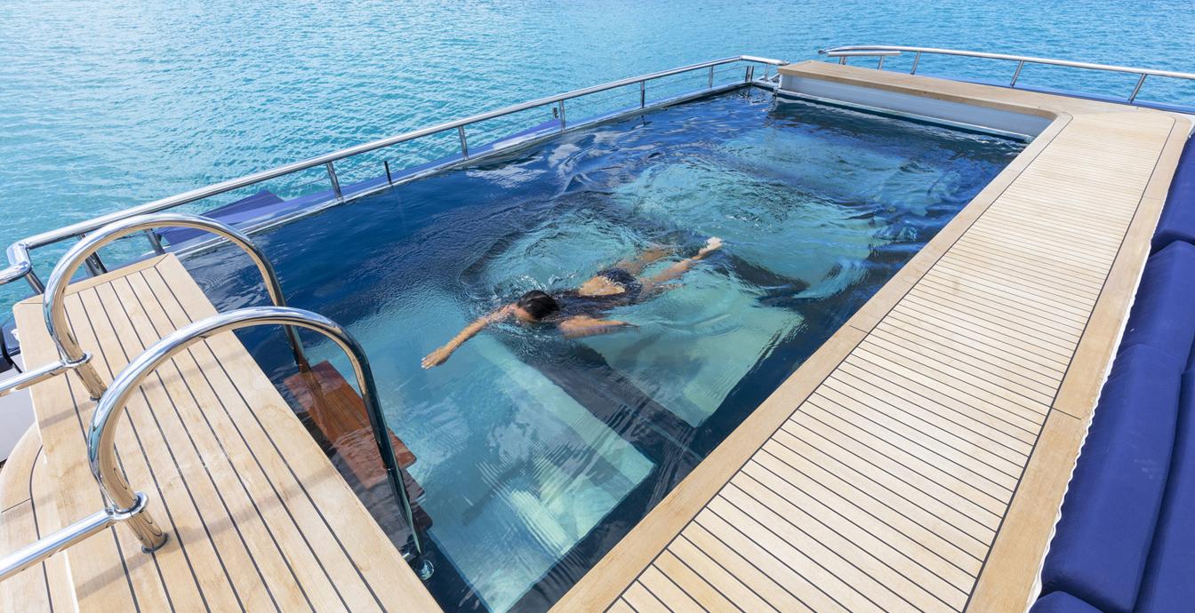 Aboard HBC a 281ft (85.65m) luxury motor yacht , built by ABEKING & RASMUSSEN in 2009