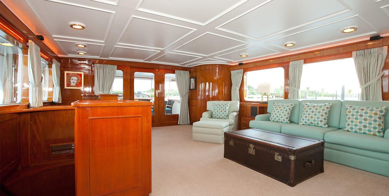 Aboard MARYBELLE a 132ft (40.26m) luxury motor yacht , built by FEADSHIP in 1970