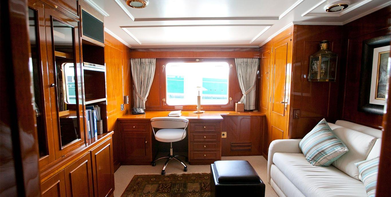 Aboard MARYBELLE a 132ft (40.26m) luxury motor yacht , built by FEADSHIP in 1970