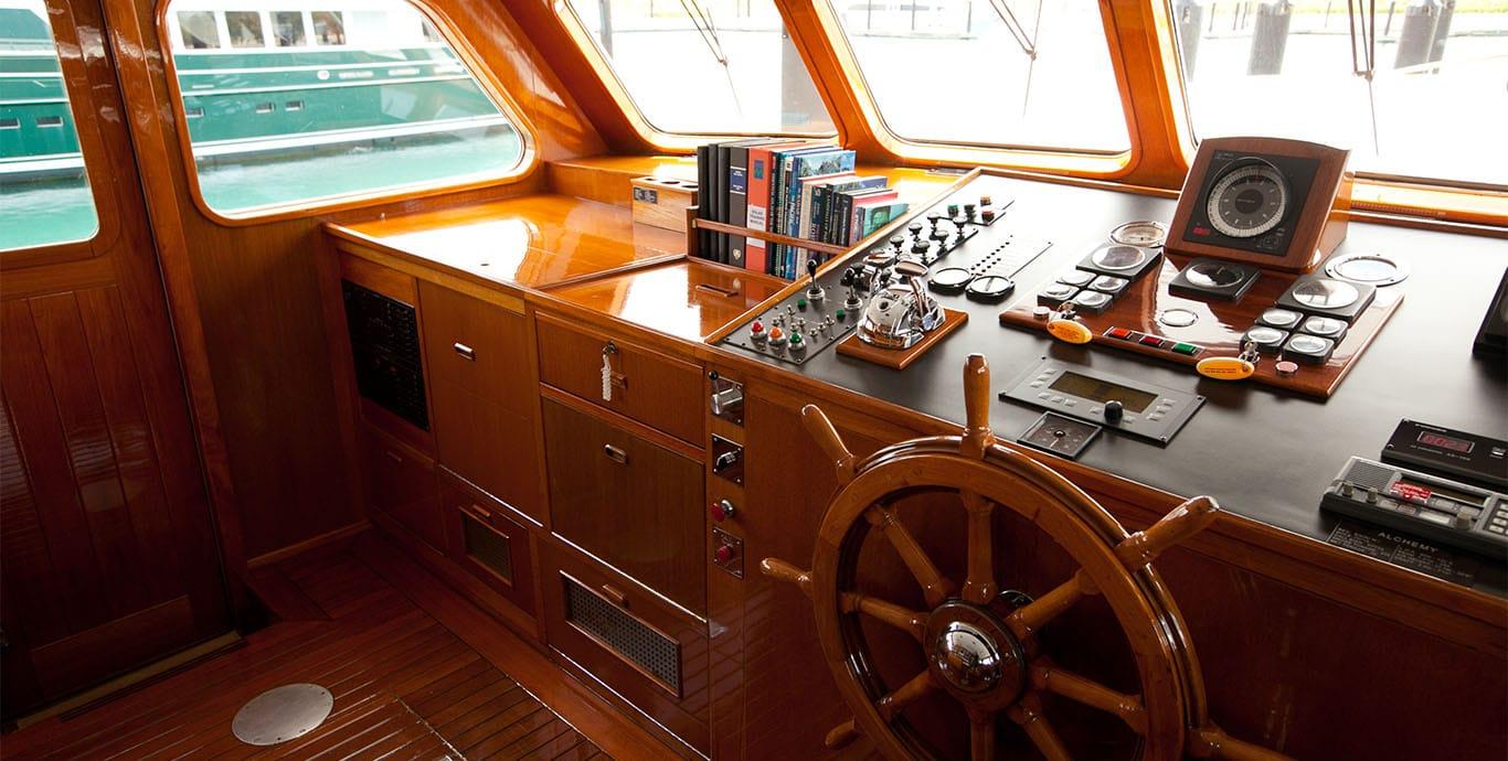Aboard MARYBELLE a 132ft (40.26m) luxury motor yacht , built by FEADSHIP in 1970