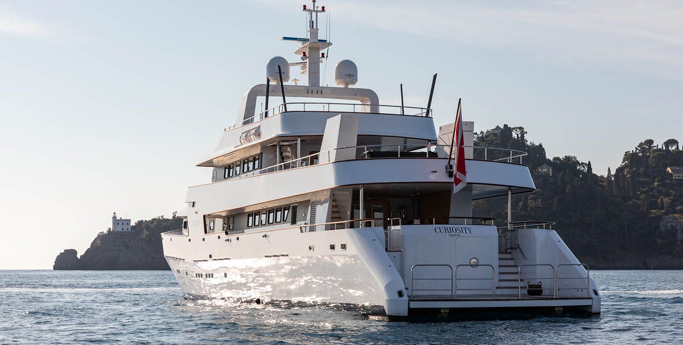 Aboard CURIOSITY a 148ft (45.2m) luxury motor yacht for Charter available with Fraser Yachts, built by NICOLINI in 1985