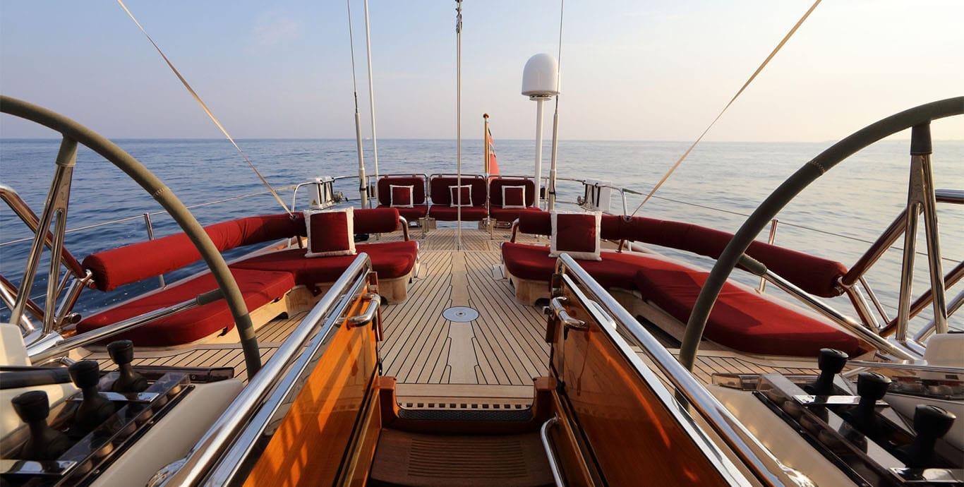 Aboard CYRANO DE BERGERAC a 127ft (38.99m) luxury sailing yacht , built by CAMPER & NICHOLSONS in 1993