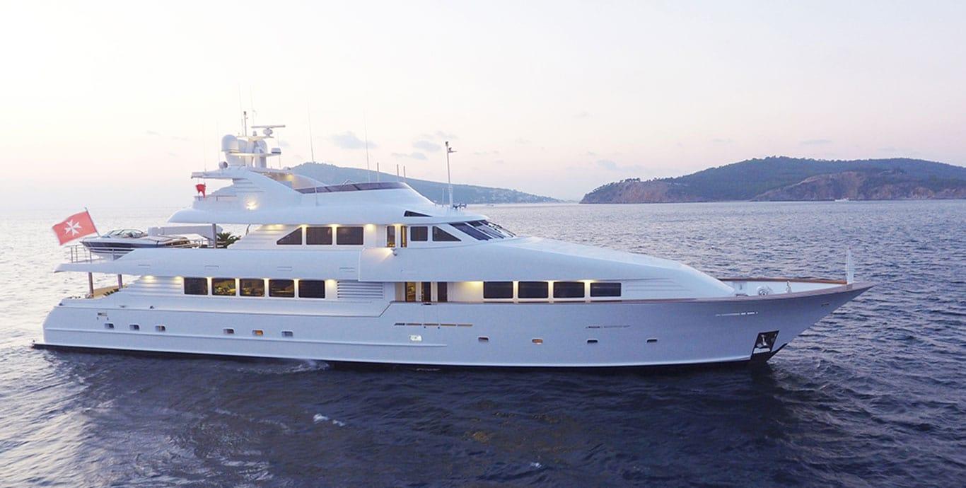 Aboard DESTINY a 130ft (39.62m) luxury motor yacht , built by BROWARD in 1992