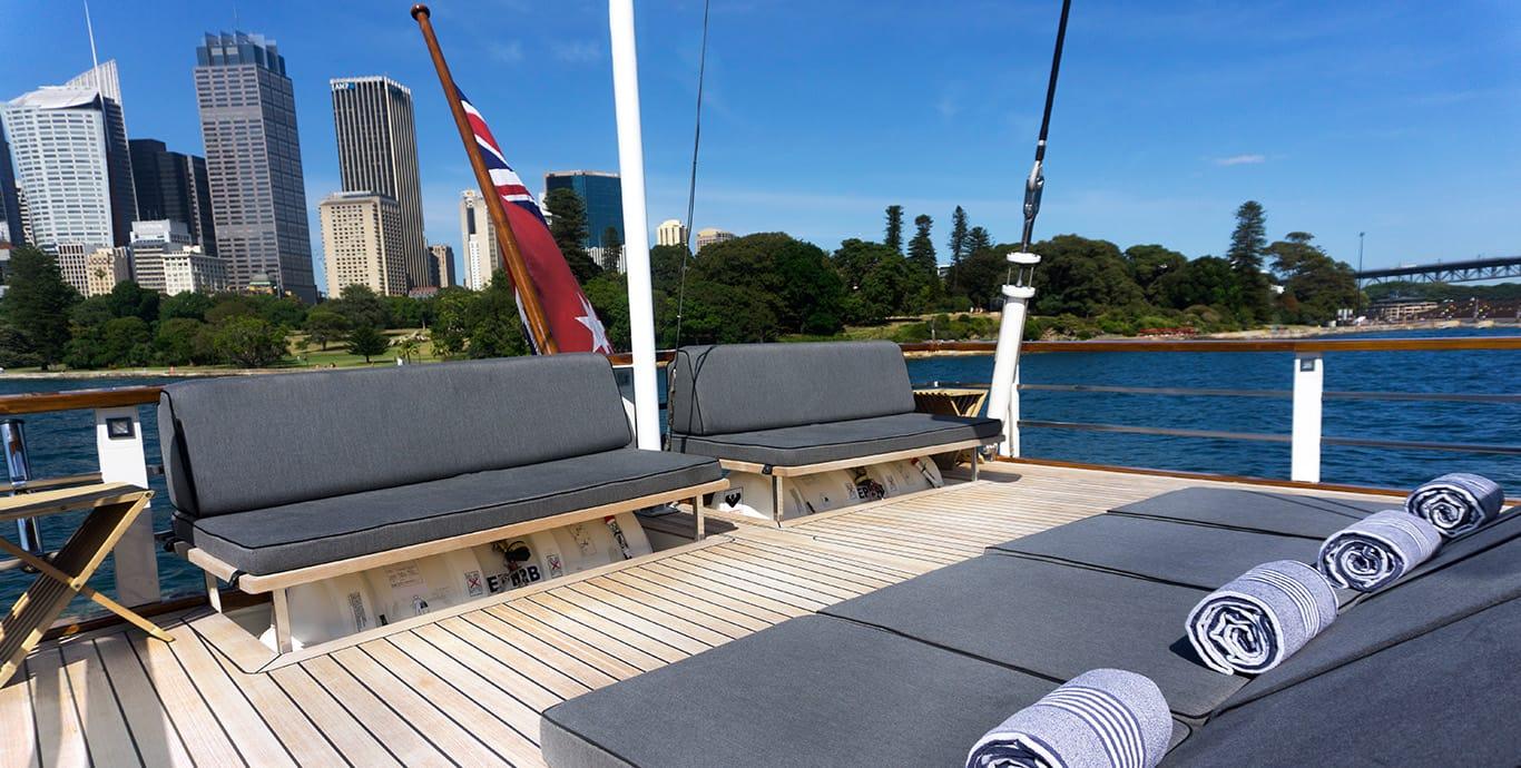 Aboard SOUTHERN CLOUD a 130ft (39.7m) luxury sailing yacht , built by FAENOE in 1990