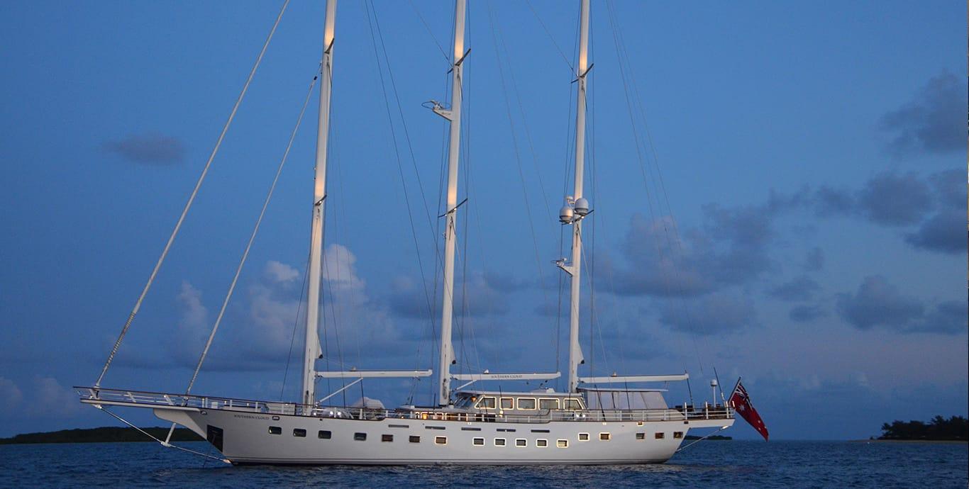 Aboard SOUTHERN CLOUD a 130ft (39.7m) luxury sailing yacht , built by FAENOE in 1990