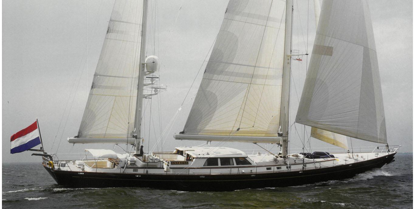 Aboard ANAKENA a 132ft (40.3m) luxury sailing yacht , built by ROYAL HUISMAN in 1996