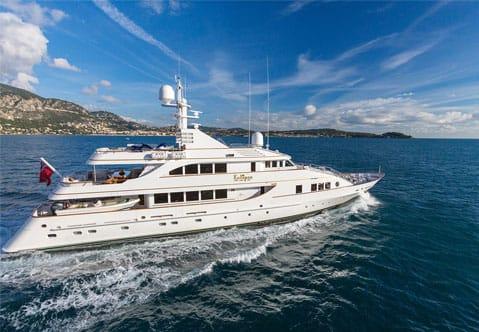 Aboard LORETTA a 141ft (43m) luxury motor yacht , built by FEADSHIP in 1993