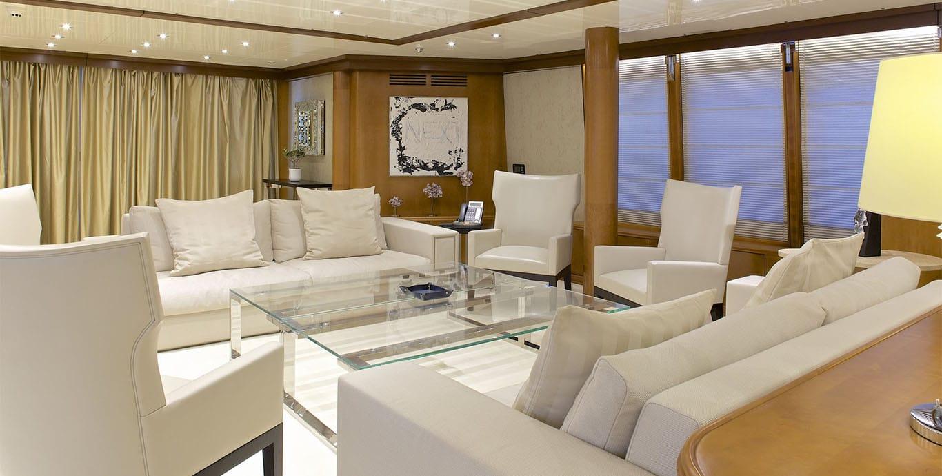 Aboard O'LEANNA a 142ft (43.51m) luxury motor yacht , built by MARINTEKNIK VERKSTADS AB in 1992