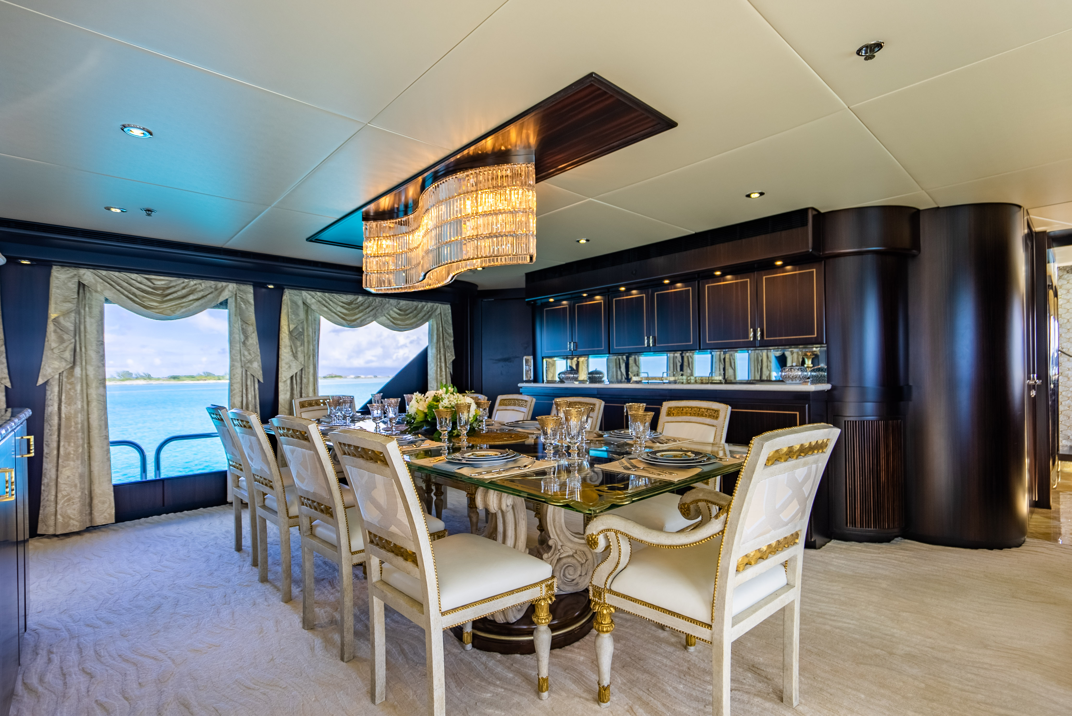 Aboard GRADE I a 142ft (43.28m) luxury motor yacht for Sale & Charter available with Fraser Yachts, built by CHRISTENSEN in 1995