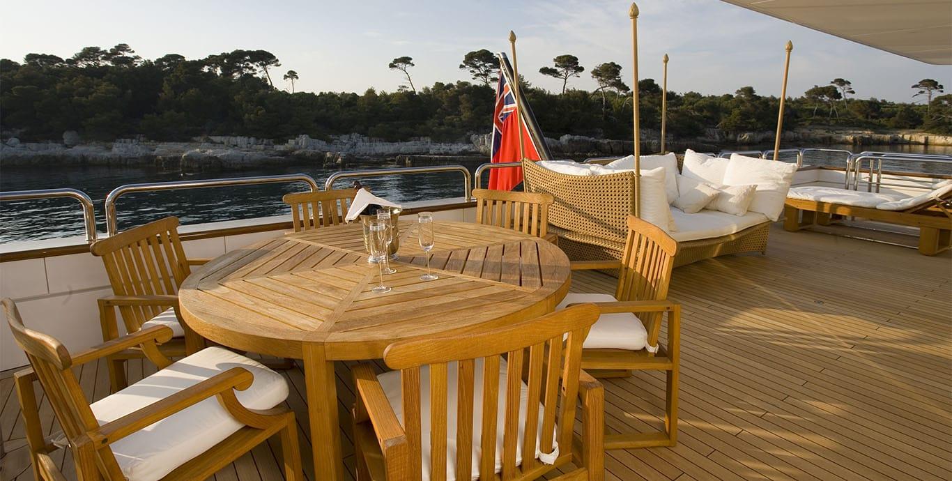 Aboard MOECCA a 150ft (45.72m) luxury motor yacht , built by OCEANFAST YACHTS in 1992