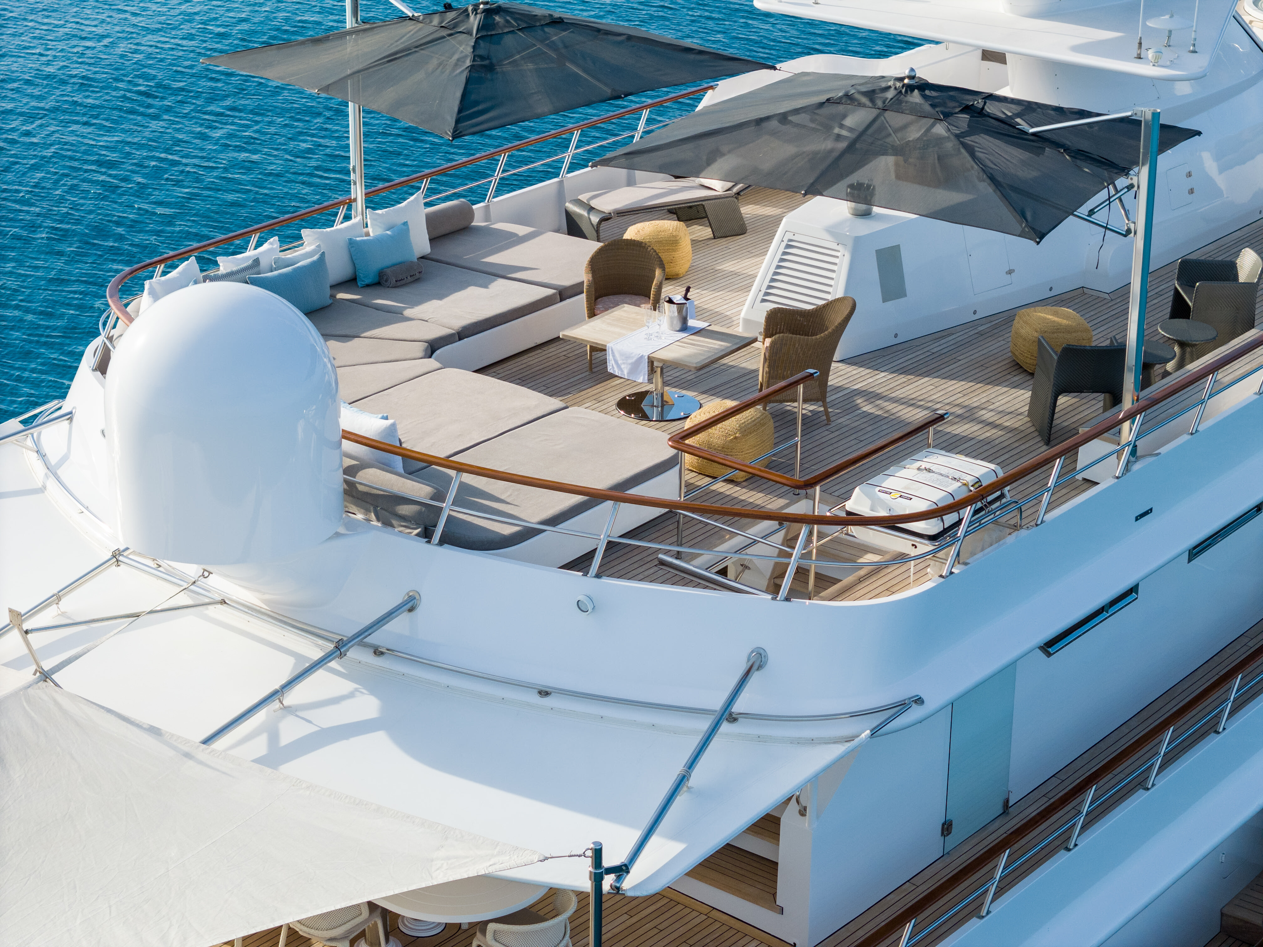 Aboard SHAKE N' BAKE TBD a 163ft (49.82m) luxury motor yacht for Charter available with Fraser Yachts, built by CAMPANELLA in 1981