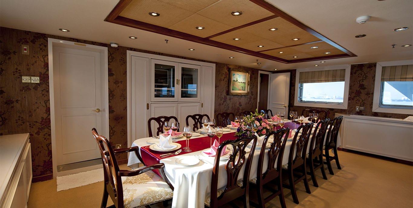 Aboard LANGKAWI LADY a 157ft (48m) luxury motor yacht , built by STERLING YACHTING in 1983