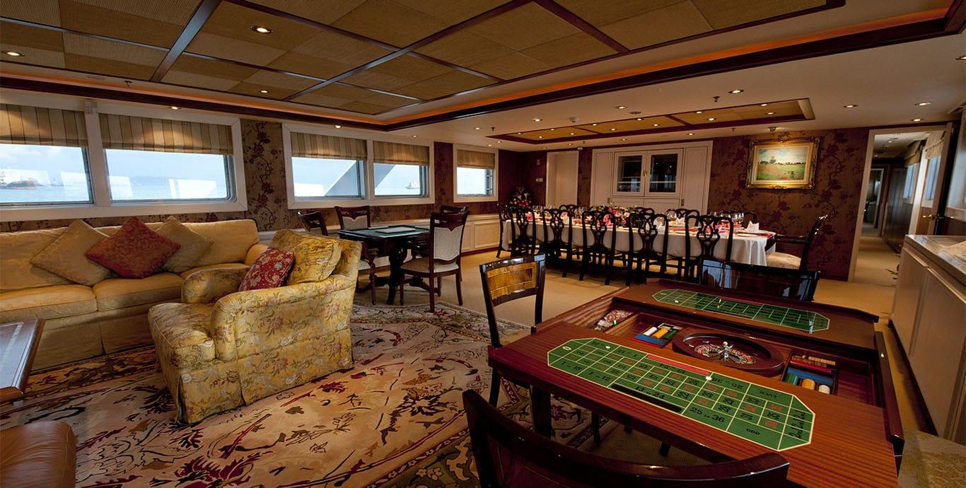 Aboard LANGKAWI LADY a 157ft (48m) luxury motor yacht , built by STERLING YACHTING in 1983