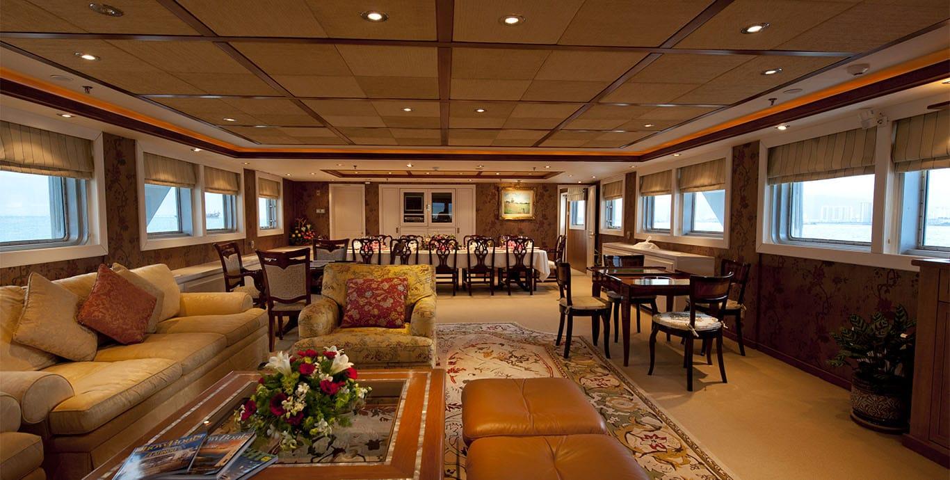 Aboard LANGKAWI LADY a 157ft (48m) luxury motor yacht , built by STERLING YACHTING in 1983
