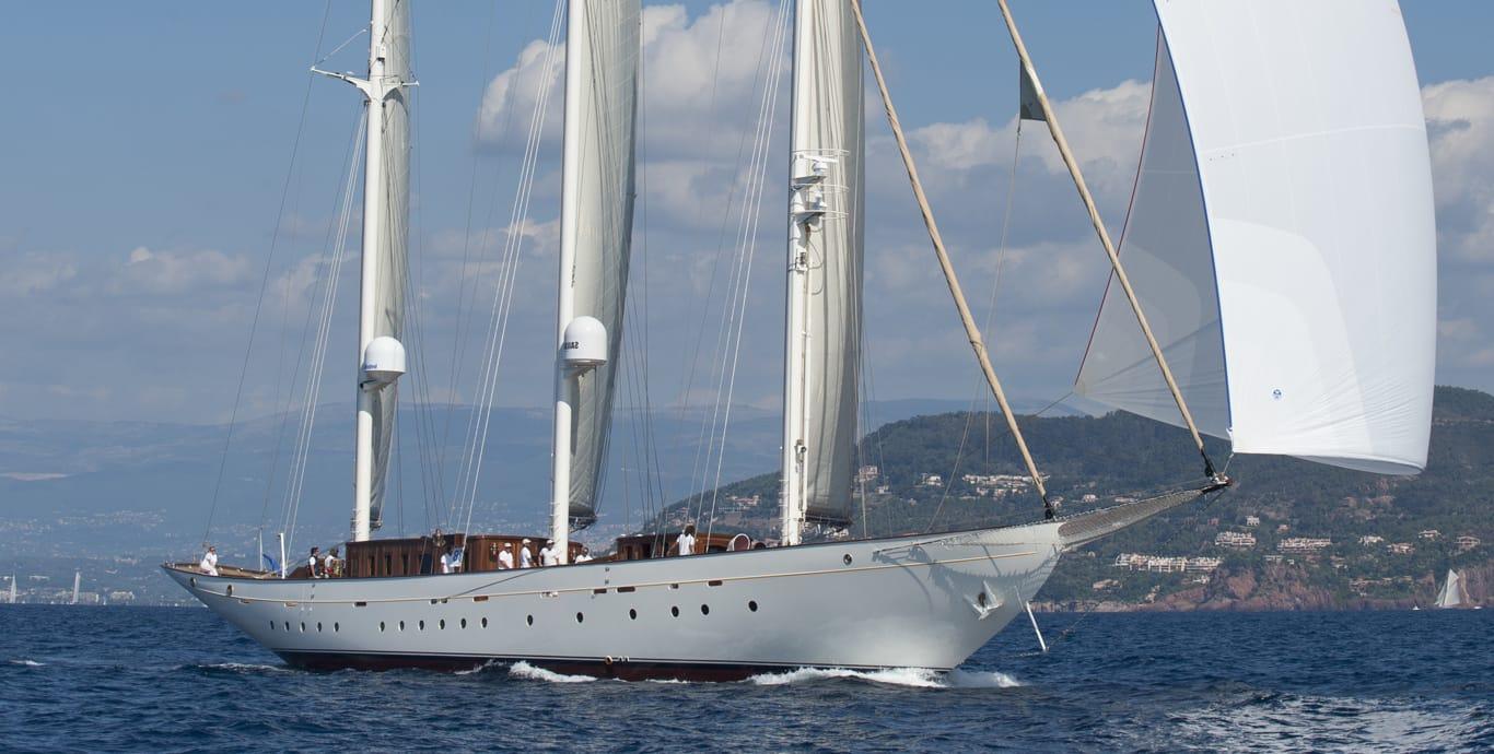 Aboard XARIFA 1927 a 163ft (49.91m) luxury sailing yacht , built by J.S. WHITE & CO in 1927
