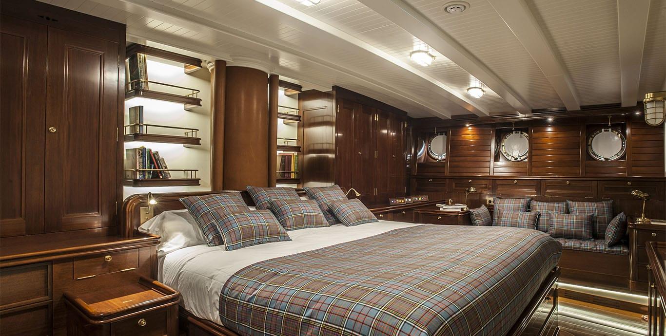 Aboard XARIFA 1927 a 163ft (49.91m) luxury sailing yacht , built by J.S. WHITE & CO in 1927