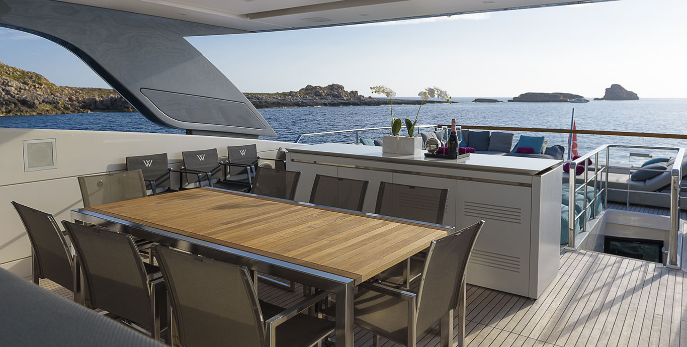 Aboard MUSHA a 104ft (31.7m) luxury motor yacht , built by SANLORENZO in 2012