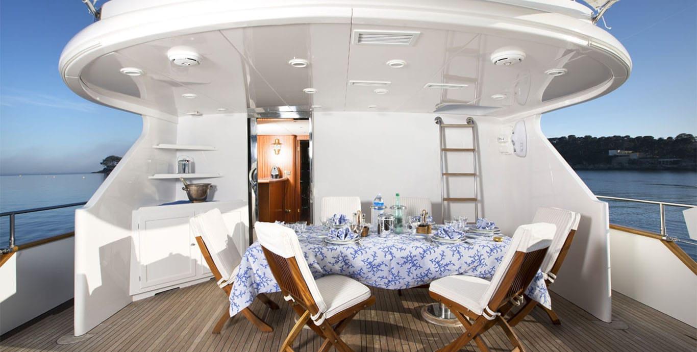 Aboard MIZAR a 103ft (31.5m) luxury motor yacht , built by BENETTI in 1973