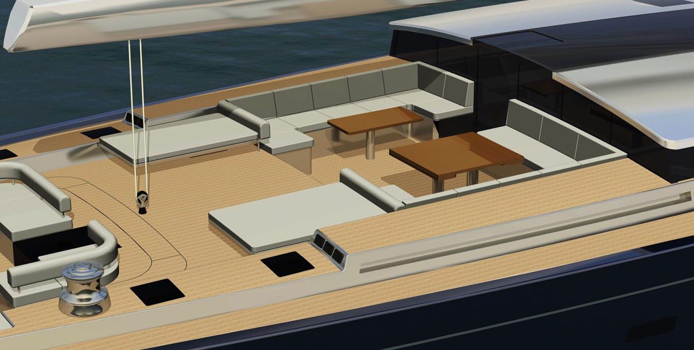 Aboard CERVO a 127ft (39m) luxury sailing yacht , built by VITTERS in 2009