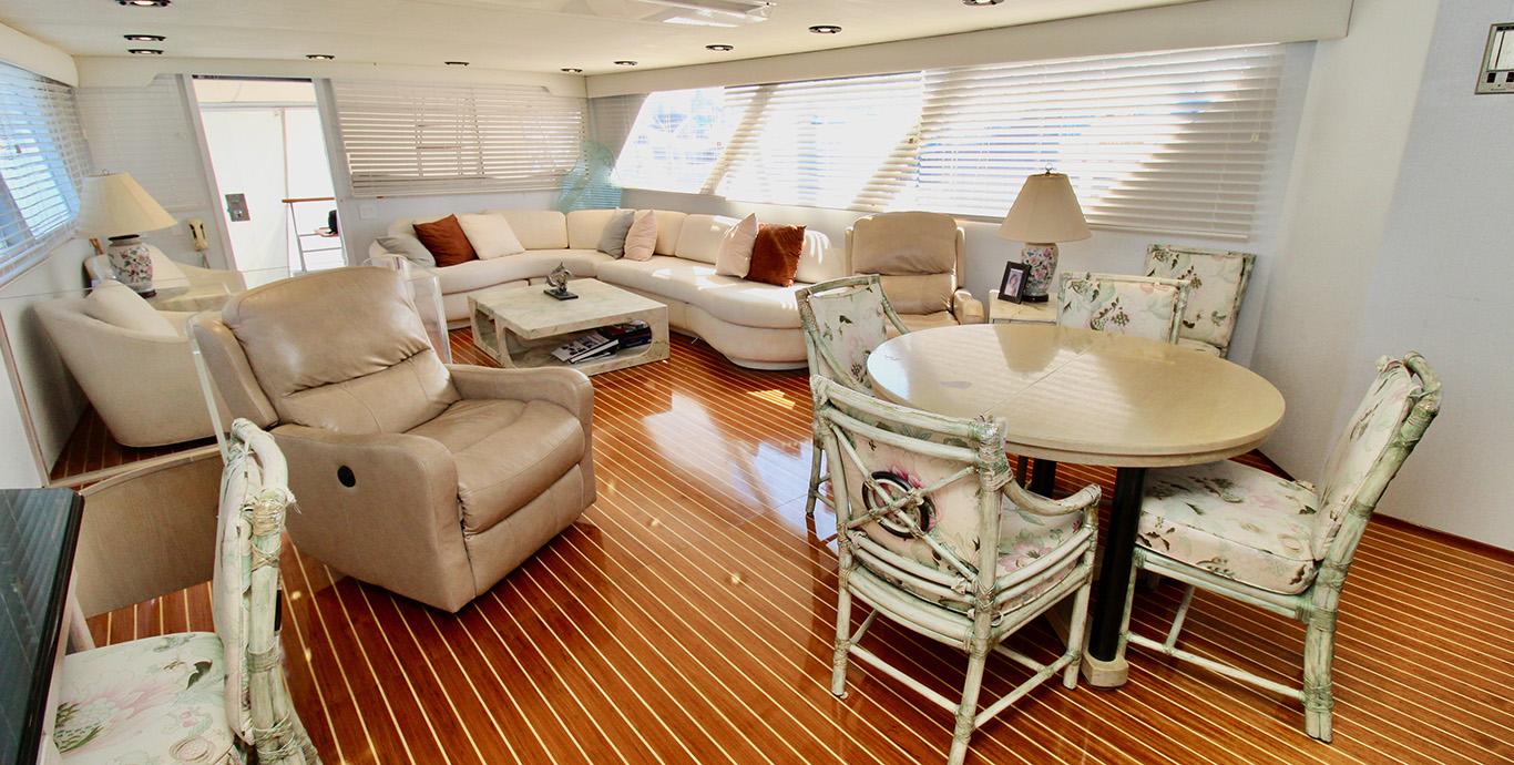 Aboard ROYAL EAGLE II a 82ft (24.99m) luxury motor yacht , built by BROWARD in 1982
