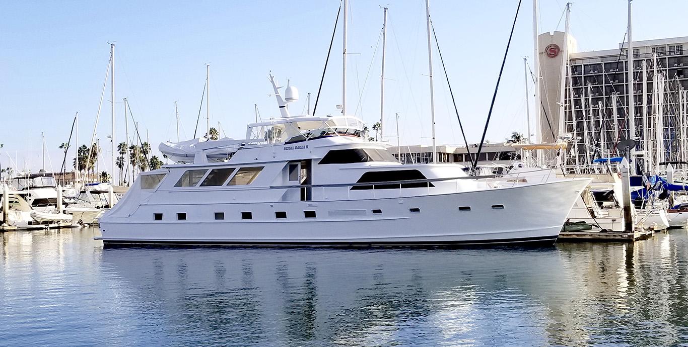 Aboard ROYAL EAGLE II a 82ft (24.99m) luxury motor yacht , built by BROWARD in 1982