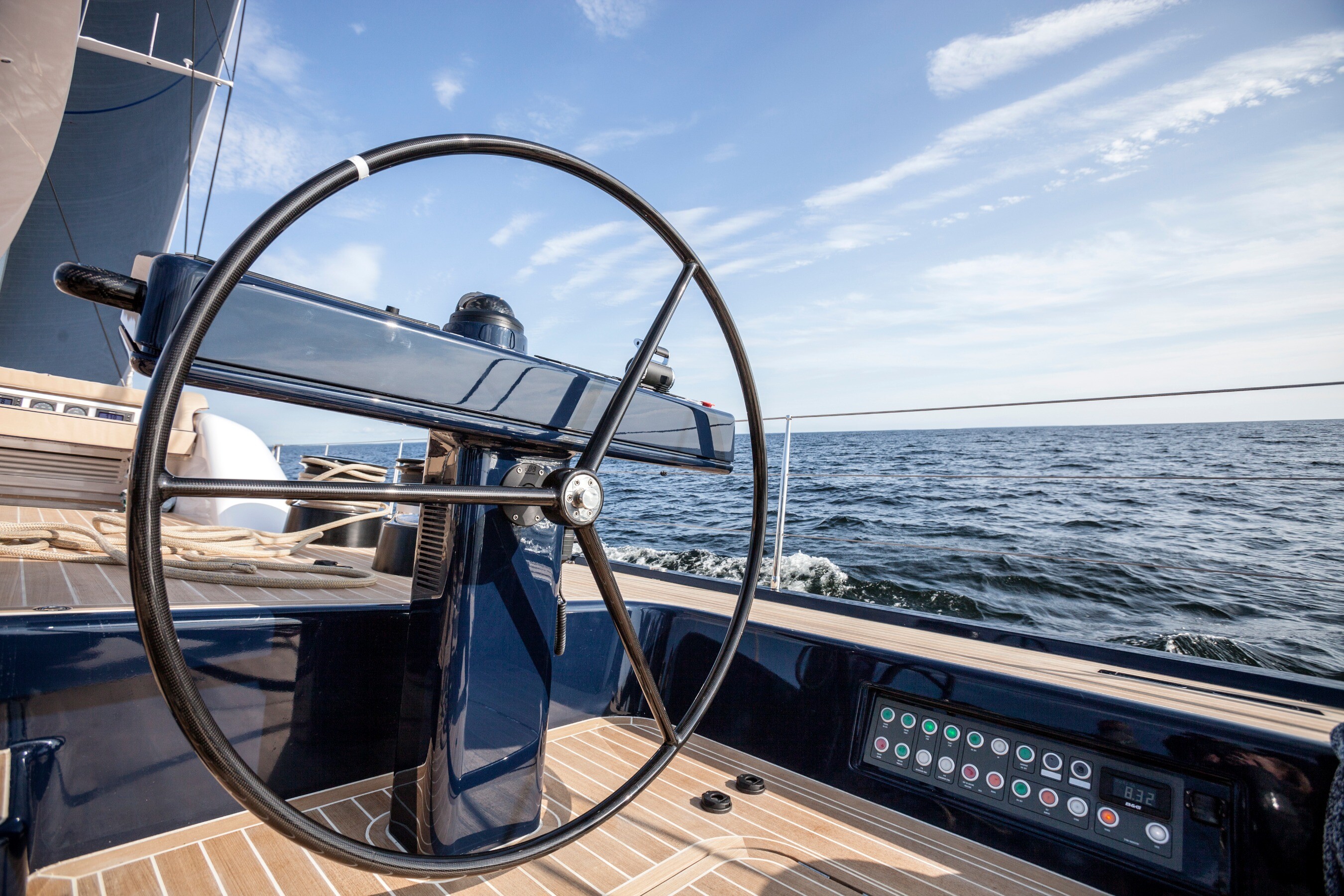 Aboard SOLLEONE a 115ft (35.2m) luxury sailing yacht , built by NAUTOR’S SWAN in 2015