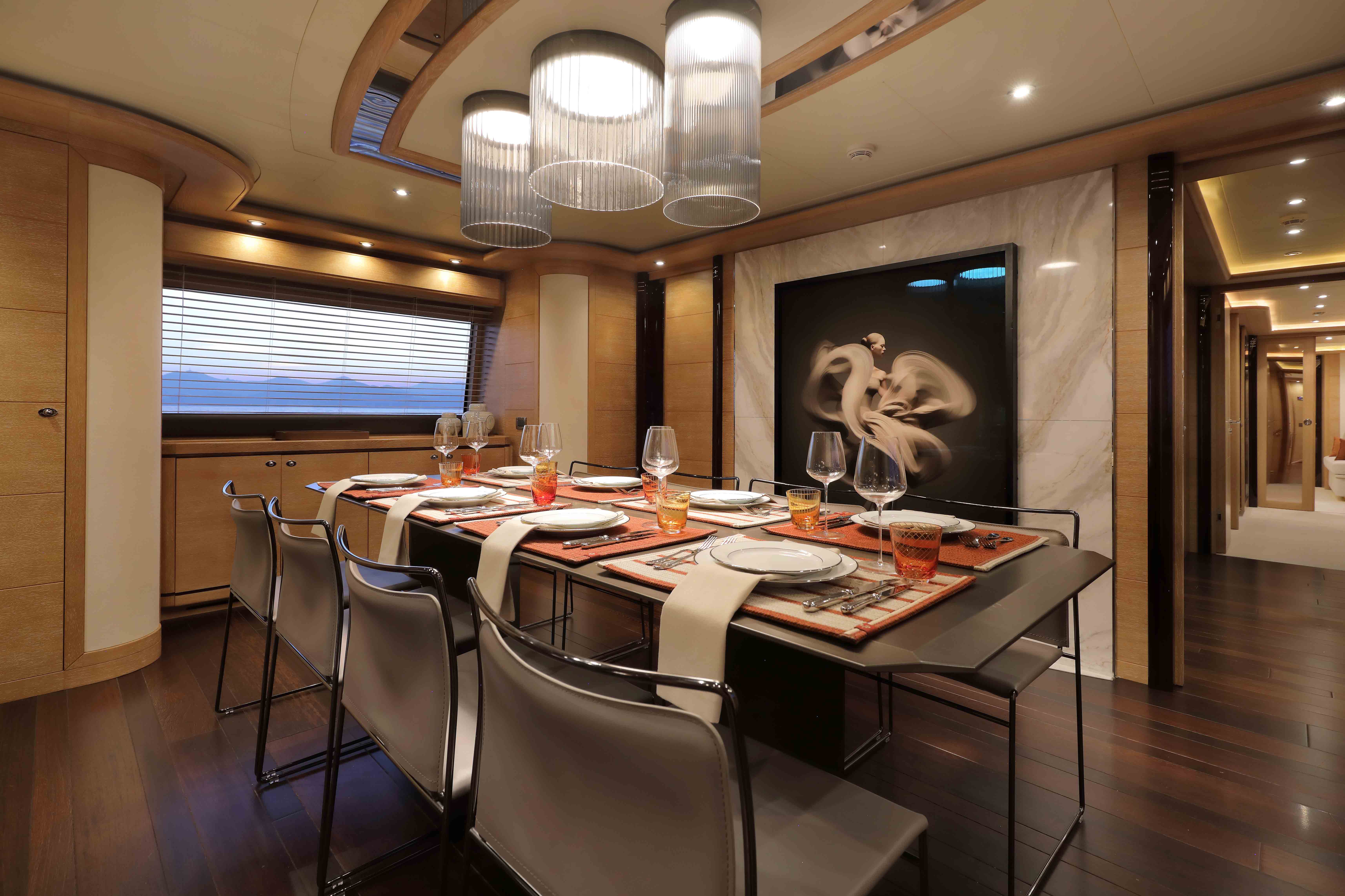 Aboard AERO a 129ft (39.6m) luxury motor yacht for Charter available with Fraser Yachts, built by CRN in 2011