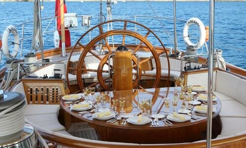 Aboard ASGARD a 140ft (42.84m) luxury sailing yacht , built by ABEKING & RASMUSSEN in 1993