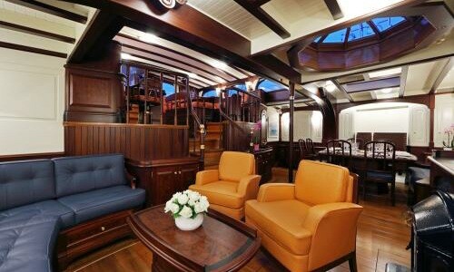 Aboard ASGARD a 140ft (42.84m) luxury sailing yacht , built by ABEKING & RASMUSSEN in 1993