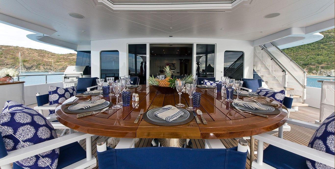 Aboard DIAMOND A a 188ft (57.3m) luxury motor yacht , built by ABEKING & RASMUSSEN in 1998