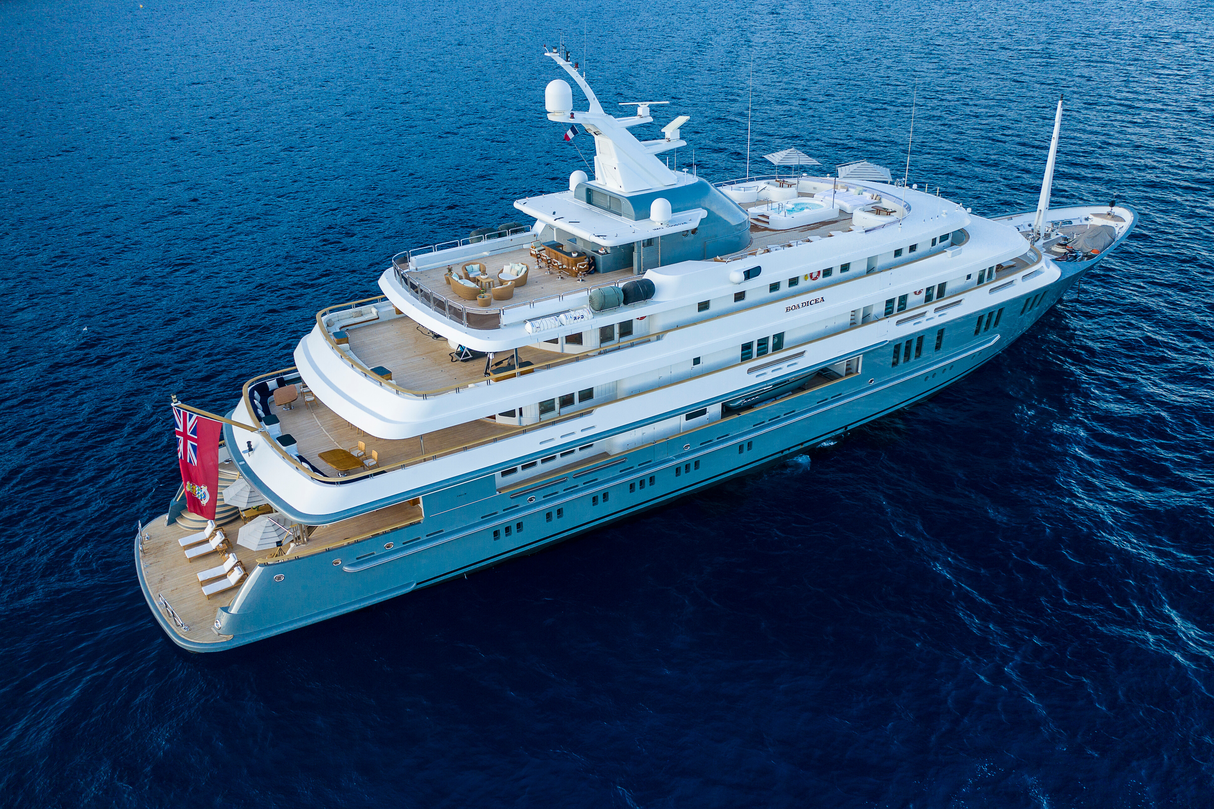 Aboard BOADICEA a 251ft (76.6m) luxury motor yacht , built by AMELS in 1999