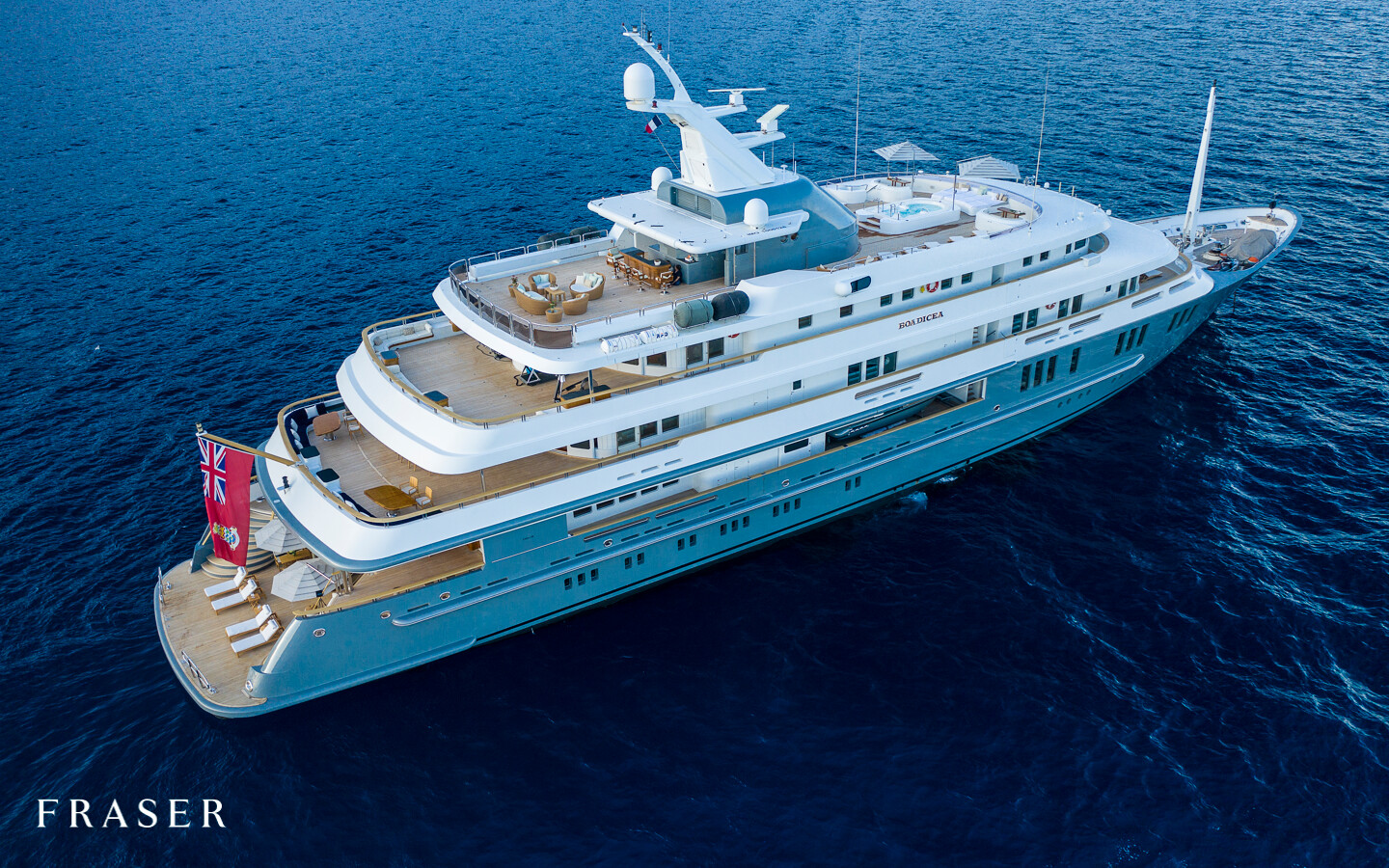 Aboard BOADICEA a 251ft (76.6m) luxury motor yacht , built by AMELS in 1999