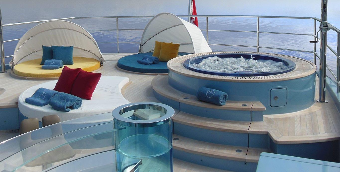 Aboard QUEEN ALLA a 141ft (43.25m) luxury motor yacht , built by ISA in 2014