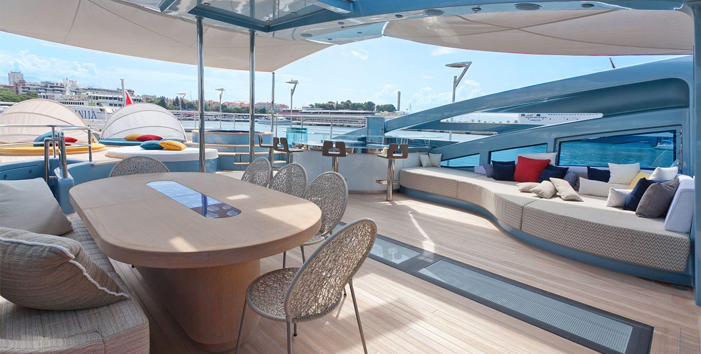 Aboard QUEEN ALLA a 141ft (43.25m) luxury motor yacht , built by ISA in 2014