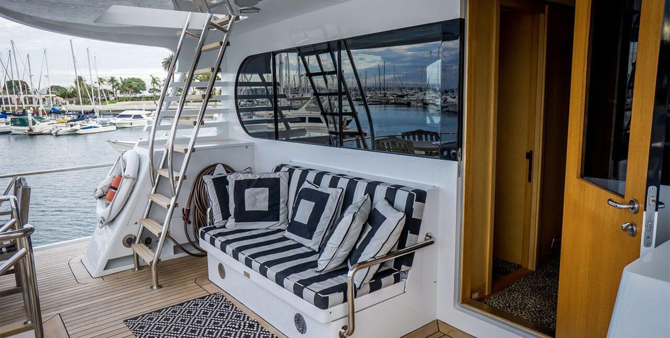 Aboard BOSS a 120ft (36.58m) luxury motor yacht , built by FEADSHIP in 1989