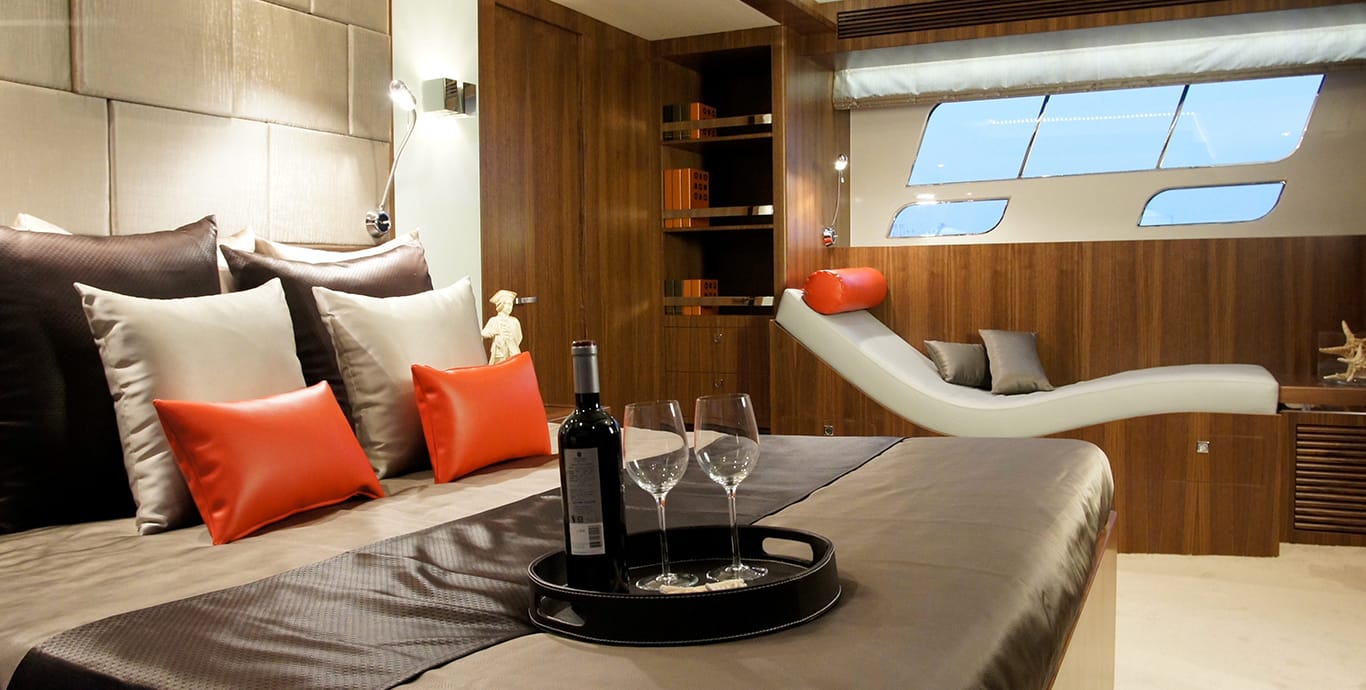 Aboard AMADEUS a 89ft (27.28m) luxury motor yacht , built by HORIZON in 2011