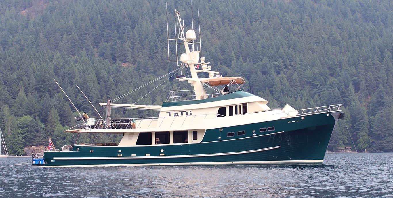 Aboard HOLIDAY a 84ft (25.6m) luxury motor yacht , built by DELTA MARINE in 1985