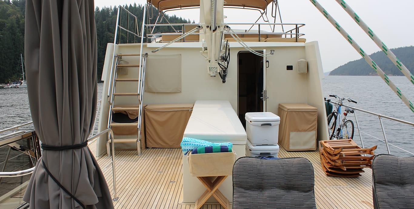 Aboard HOLIDAY a 84ft (25.6m) luxury motor yacht , built by DELTA MARINE in 1985